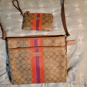 Coach crossbody purse and marching wristlet
